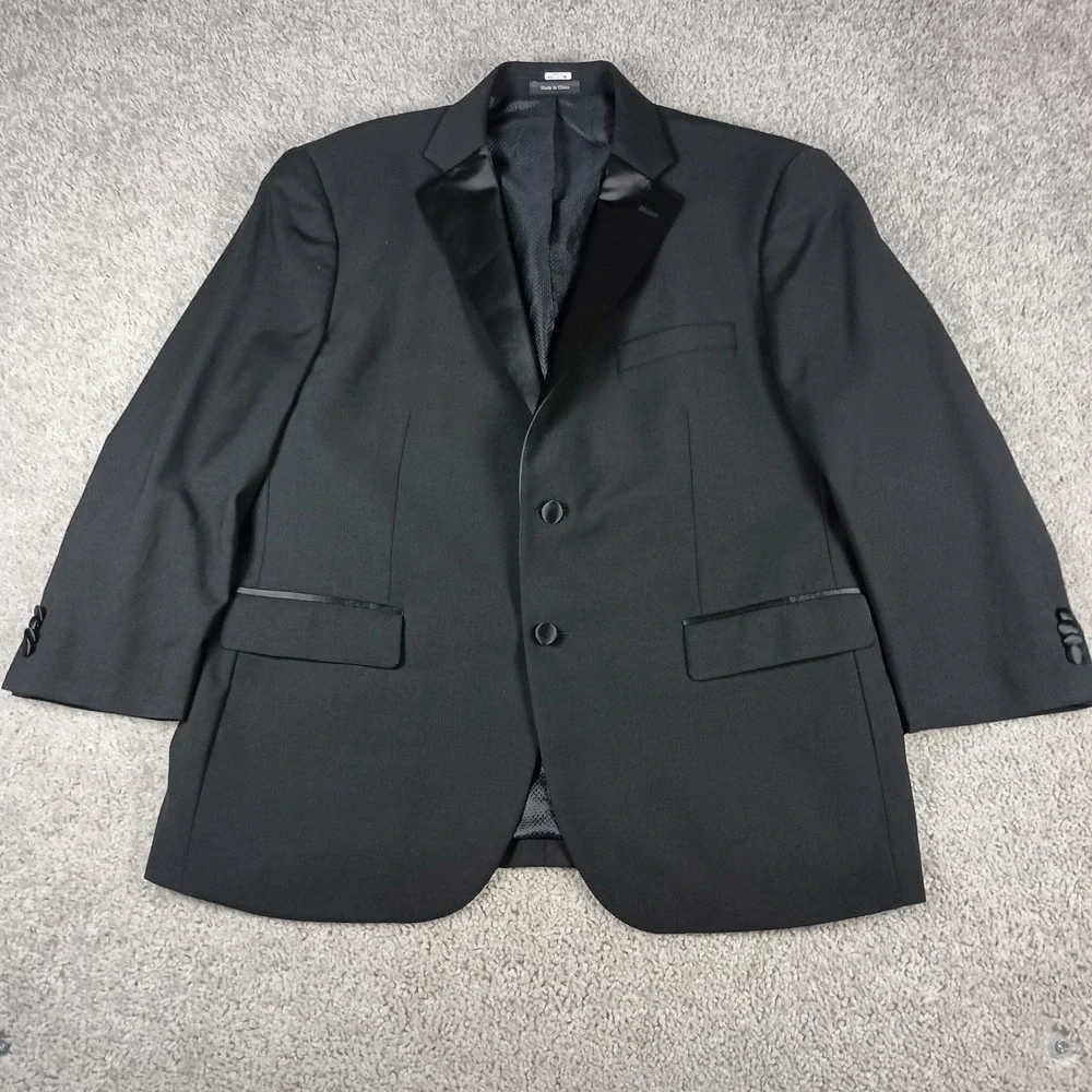 Pronto Uomo Platinum Blazer 44 Short Mens Black Wool Blend Modern Fit Stretch